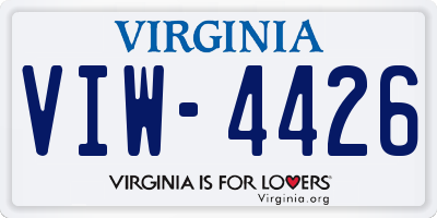 VA license plate VIW4426