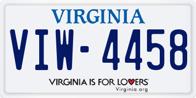 VA license plate VIW4458