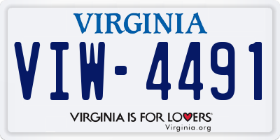 VA license plate VIW4491
