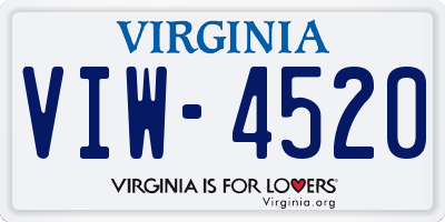 VA license plate VIW4520