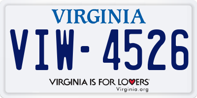VA license plate VIW4526