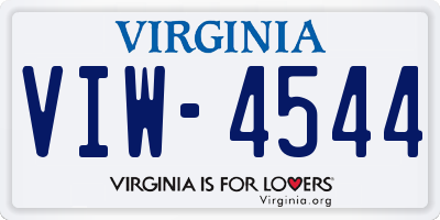 VA license plate VIW4544