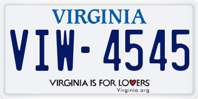 VA license plate VIW4545