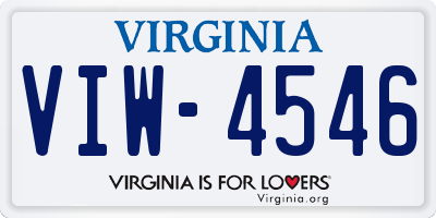 VA license plate VIW4546
