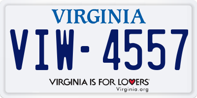 VA license plate VIW4557