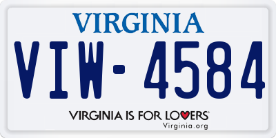 VA license plate VIW4584