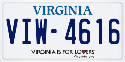 VA license plate VIW4616