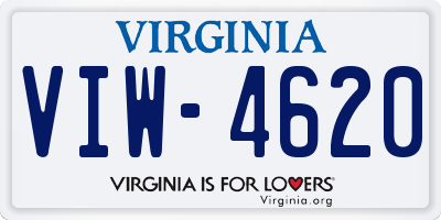 VA license plate VIW4620