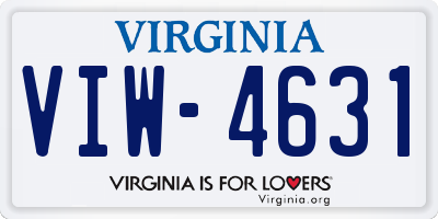 VA license plate VIW4631
