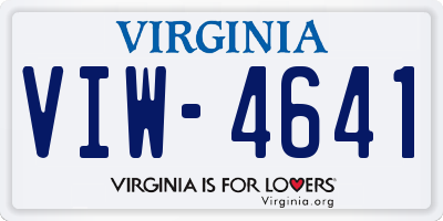 VA license plate VIW4641