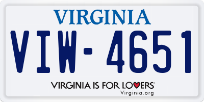 VA license plate VIW4651