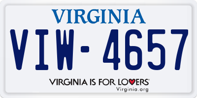 VA license plate VIW4657