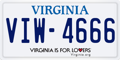 VA license plate VIW4666