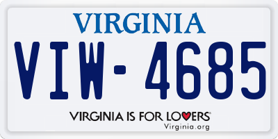 VA license plate VIW4685