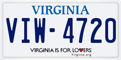 VA license plate VIW4720