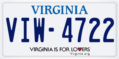 VA license plate VIW4722