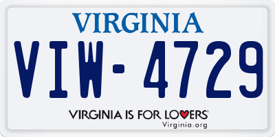 VA license plate VIW4729