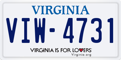 VA license plate VIW4731