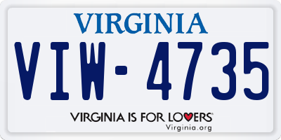 VA license plate VIW4735