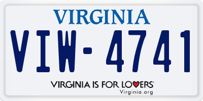 VA license plate VIW4741