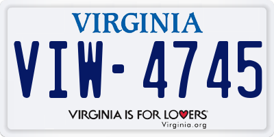 VA license plate VIW4745