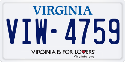 VA license plate VIW4759