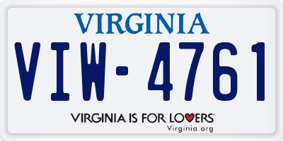VA license plate VIW4761