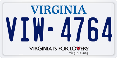 VA license plate VIW4764