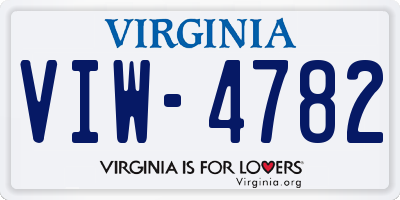 VA license plate VIW4782