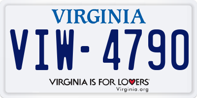 VA license plate VIW4790