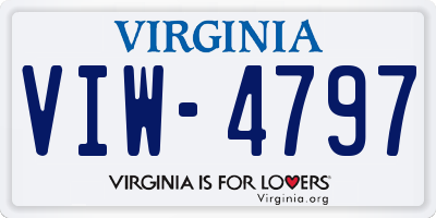 VA license plate VIW4797