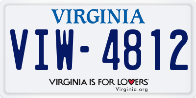 VA license plate VIW4812