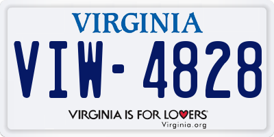 VA license plate VIW4828