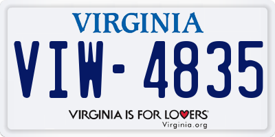 VA license plate VIW4835