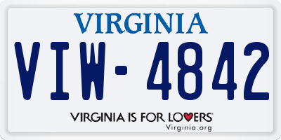 VA license plate VIW4842