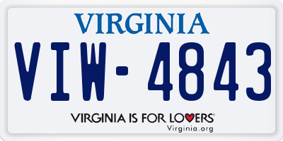 VA license plate VIW4843
