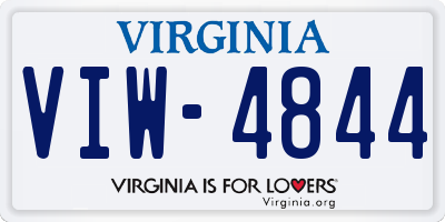 VA license plate VIW4844