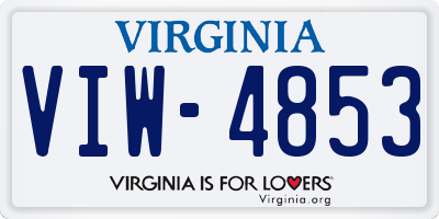 VA license plate VIW4853