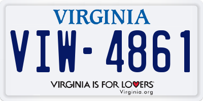 VA license plate VIW4861