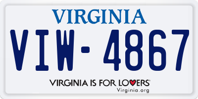 VA license plate VIW4867