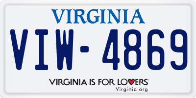 VA license plate VIW4869