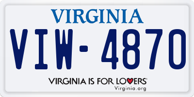 VA license plate VIW4870