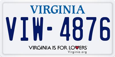 VA license plate VIW4876