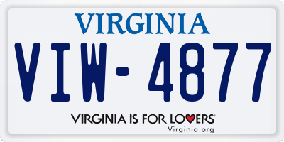 VA license plate VIW4877