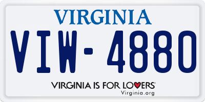 VA license plate VIW4880