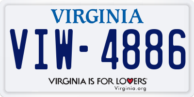 VA license plate VIW4886