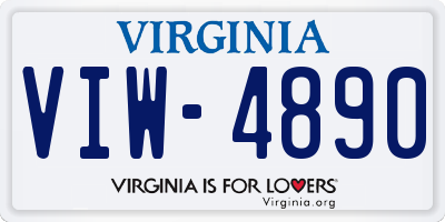 VA license plate VIW4890