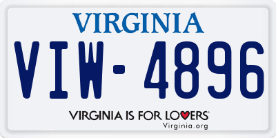 VA license plate VIW4896