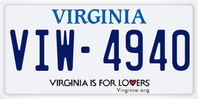 VA license plate VIW4940