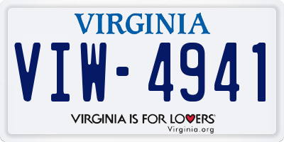VA license plate VIW4941